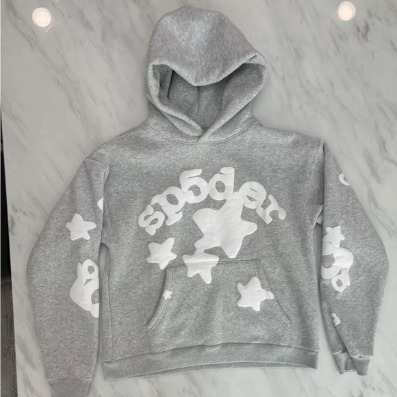 Sp5der Beluga Hoodie Heather Grey - Large - Brand New Sp5der Beluga Hoodie Heather Grey - Large - Brand New